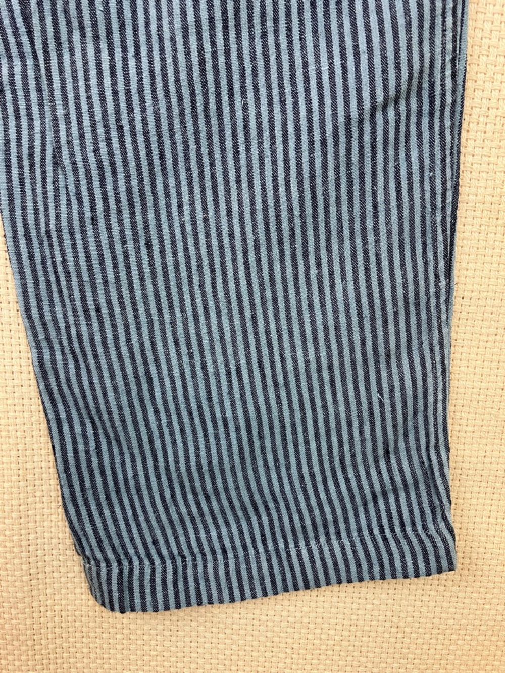 Alex Crane Bo Pants Linen Blue Stripe Drawstring Waist XL NWT - Picture 7 of 11
